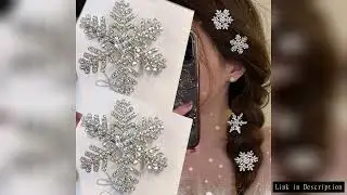 10/1pcs Shiny Christmas Rhinestone Snowflake Hair Clips Exquisite Hair Accessories for Women Girls F