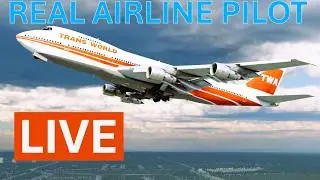 Boeing 777 Pilot Flies the Classic Jumbo Live! 747-200 Houston to LAX
