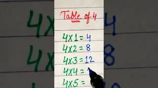 Table of 4 // 4 ka table // 4 ka phada #tableof4