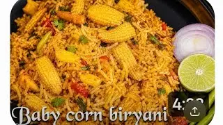 Baby corn biryani | Baby corn pulao | Veg biryani | Baby corn recipes | Baby corn  peas biryani |