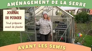 Aménagement de la serre : préparation du sol, fumier, ombrage et tables de culture