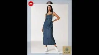 Women Blue Sleeveless Fashion Casual Denim Dress For Summer