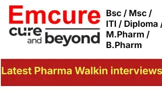 Emcure Pharma hiring Bsc/ Msc / Diploma / ITI | QA / QC etc