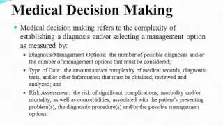 Evaluation and Management Services Medical Decision Making Component   Part B   MP4 360p