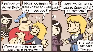 Jock got embarrassed by his mom in front of his girlfriend [Nerd and Jock Comics]