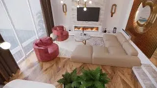 Living room & Kitchen - 3D animation