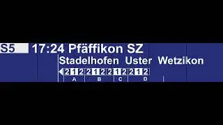 SBB Ansage, S5 nach Pf&auml;ffikon SZ in Z&uuml;rich HB (2018)