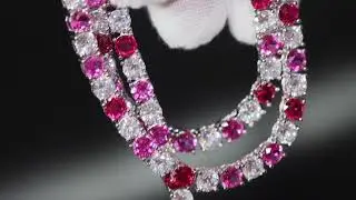 Tennis Chain | Pink Diamond Tennis Chain | Ruby Tennis Chain | Lab Diamond Tennis Chain