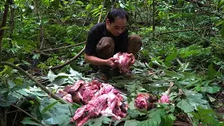 ПОЛНОЕ ВИДЕО: Разделка дикого кабана из ловушки для продажи на рынке и выживания в дикой природе