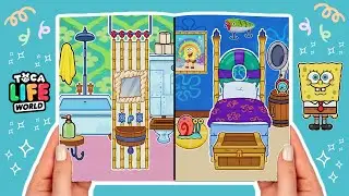 Toca Boca SpongeBob Paper Quiet Book | Toca Boca Paper Doll House Tutorial #7
