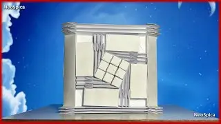 Origami Tessellation Water Bomb Square 3 x 3 Modular Lamp No 1