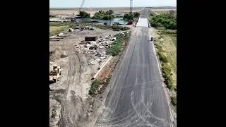 Hwy 41 Kings River Bridge Construction Short Week 25 in Stratford California Drone Footage