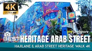 Singapore Arab Street Heritage Walk Tour Middle Eastern Market and Restaurants Walk Tour 4K Video🚶😍