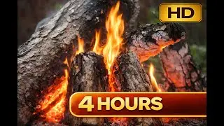 4 Hours | Cozy Bonfire 🔥 Crackling Fire Sounds for Sleep & Relaxation 4k