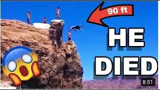 MAN  falls off a cliff (DIES)