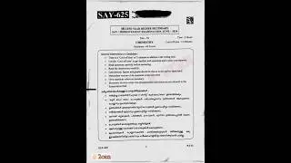 Chemistry plus two SAY exam paper|June 2024|