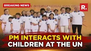 Yoga Day 2023: PM Modi interacts with children at UN headquarters in New York