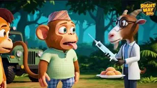 बंदर मामा | Bandar Mama Pahan Payjama |  Funny Kids Rhyme Jungle Cartoon Story | Right way bro 