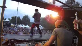 Ran-D Tomorrowland 2011 on stage, sit down.
