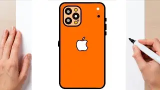 How to Draw Apple iPhone Easy | Step by Step Phone Drawing for Beginners