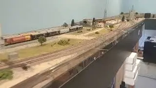 new plexiglass barrier the Canadian Pacific Kansas City Southern Union Pacific N scale layout.