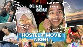 🌟Hostel में Movie Night || Productive Weekend 🌟 #youtube #trending #hostel #movie #friends #vlog
