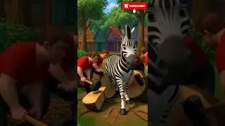 Zebra Rescued From Inside a Giant Log 🦓🌳 | Shocking Jungle Rescue#ZebraRescue 🦓 #Animals🐾 #Shorts🎬