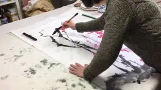 水墨画　梅（前半）