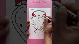 Heart Shaped Alarm Clock Drawing | Oil Pastel |Tutorial