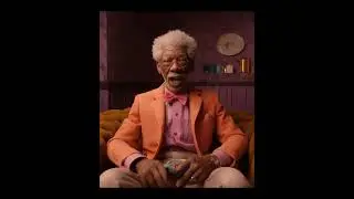 #morganfreeman in a scene by #wesanderson 🤔#ai #midjourney #legend #shorts