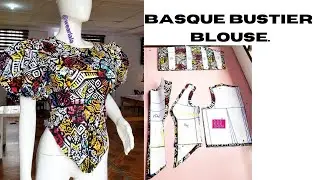 HOW TO CUT AND SEW a Basque Bustier blouse with puff sleeves. #bustier #ankara #ankarastyles