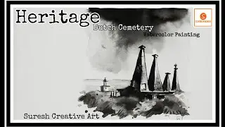 Heritage Dutch Cemetery Watercolor Painting | Vizag Heritage | Landscape | suresh creative Art