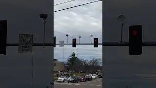 Flashing The Traffic Lights At Affton High School On A Cloudy Day 
