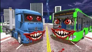 Haunted Bus Attack Giant Innova Truck in INDIAN BIKE DRIVING 3D