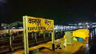 AMRITSAR AMRAPALI EXPRESS 05734 DEPARTING FROM KANPUR CENTRAL IN HEAVY RAIN 🌧️