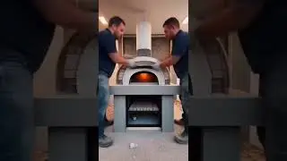Outdoor Pizza Oven Build  Backyard Time Lapse USA #short #youtubeshorts #shorts #satisfying