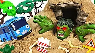 Hulk appeared in suspicious cave! Avengers! Help Tayo! #DuDuPopTOY
