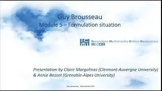 Guy Brousseau - Module 5 - Formulation situation