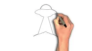 How to draw UFO landing drawing image