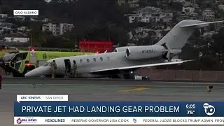 FAA says private jet's nose gear collapse led to SD Airport ground stop
