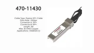 470-11430  | Dell Compatible Passive SFP+ to SFP+ Cable, 3m