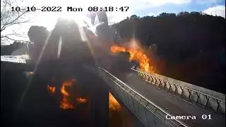 Russian rocket attack on Kiev's Klitschko bridge caught on CCTV camera