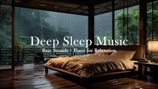 Rain Sounds for Sleep & Stress Relief &mdash; Peaceful Piano Music in a Warm Bedroom