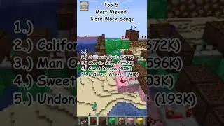 Top Five Most Viewed Note Block Songs (shorts) #minecraft #redstone