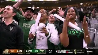BUCKS Fans Chant BUCKS IN 6, As Bucks WIN GAME 4