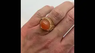 💜🌰💜Bague Boucheron vintage en or jaune et cabochon de cornaline Vintage Boucheron ring 💜🌰💜