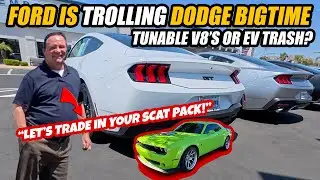 STOPPED BY THIS FORD DEALER TO LOOK AT V8 MUSTANGS! DODGE NEEDS TO STEP IT UP FAST!
