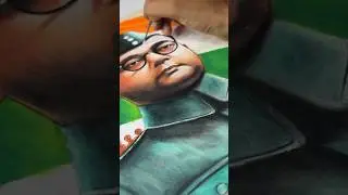 Netaji Drawing with oil pastel #shorts #art #drawing #independenceday #netaji
