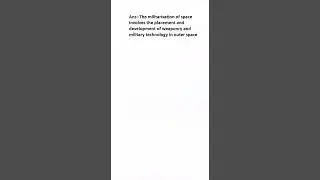 What is Militarisation of space?