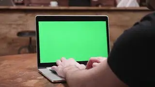 Computer With Green Screen Stock Video